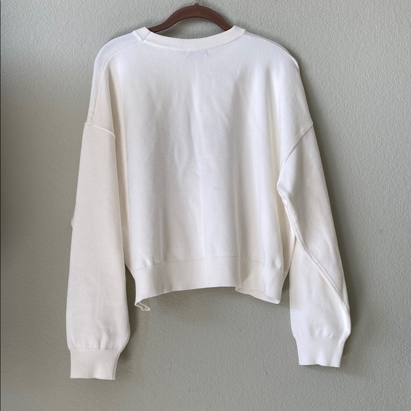 Cream and Black Boxy Sweatshirt with Star Graphic - Picture 2 of 3